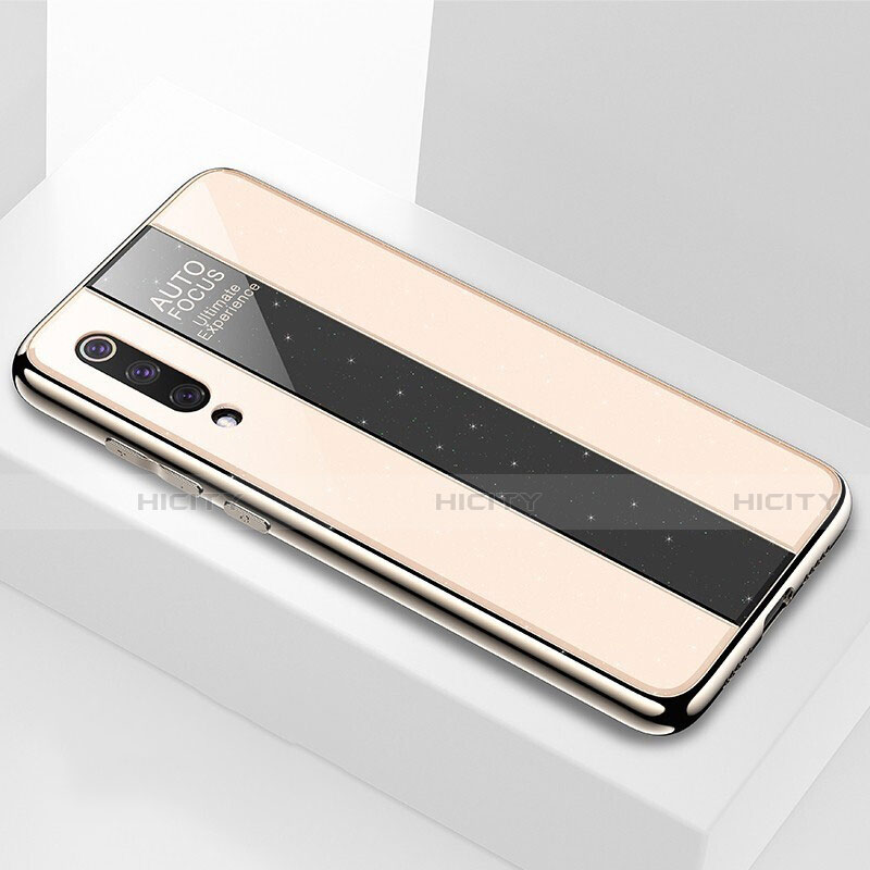 Coque Rebord Contour Silicone et Vitre Miroir Housse Etui M02 pour Xiaomi Mi 9 Pro Or Plus