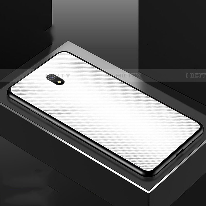Coque Rebord Contour Silicone et Vitre Miroir Housse Etui M02 pour Xiaomi Redmi 8A Blanc Plus