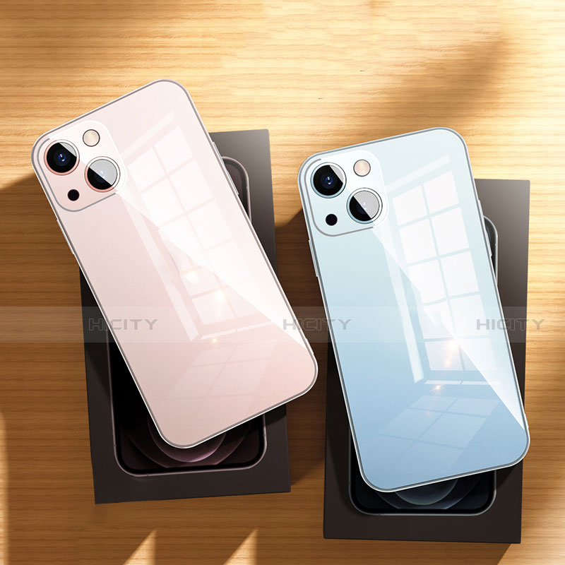 Coque Rebord Contour Silicone et Vitre Miroir Housse Etui M08 pour Apple iPhone 14 Plus Plus