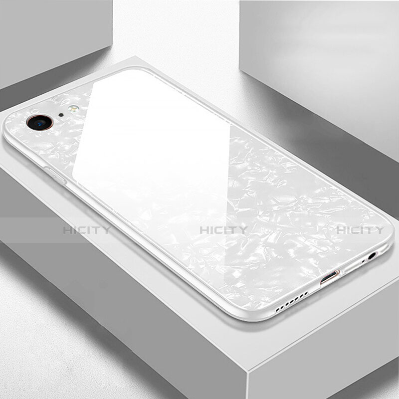 Coque Rebord Contour Silicone et Vitre Miroir Housse Etui P01 pour Apple iPhone 6 Plus Blanc Plus