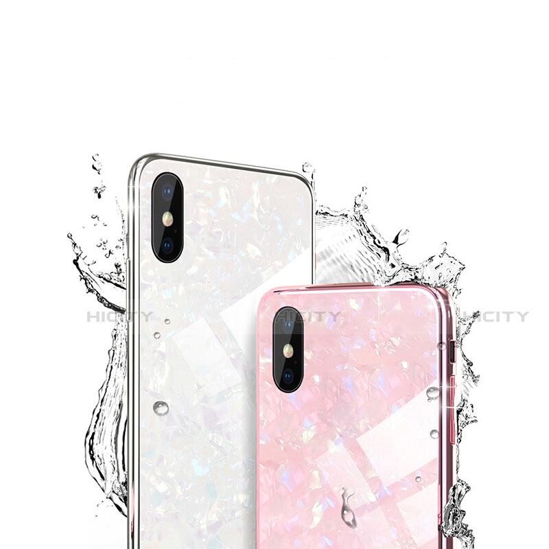 Coque Rebord Contour Silicone et Vitre Miroir Housse Etui pour Apple iPhone X Plus