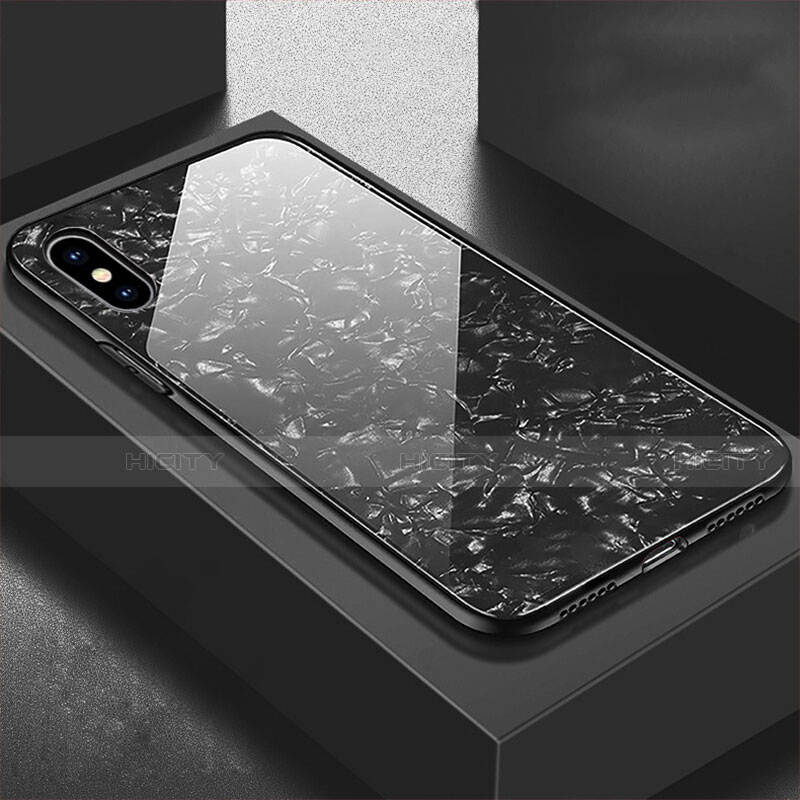 Coque Rebord Contour Silicone et Vitre Miroir Housse Etui pour Apple iPhone X Plus