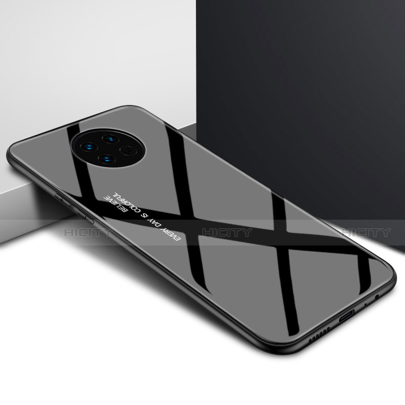 Coque Rebord Contour Silicone et Vitre Miroir Housse Etui pour Huawei Enjoy 20 Plus 5G Noir Plus