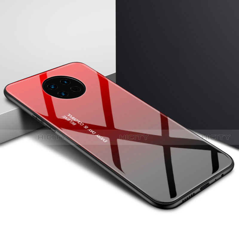 Coque Rebord Contour Silicone et Vitre Miroir Housse Etui pour Huawei Enjoy 20 Plus 5G Rouge Plus