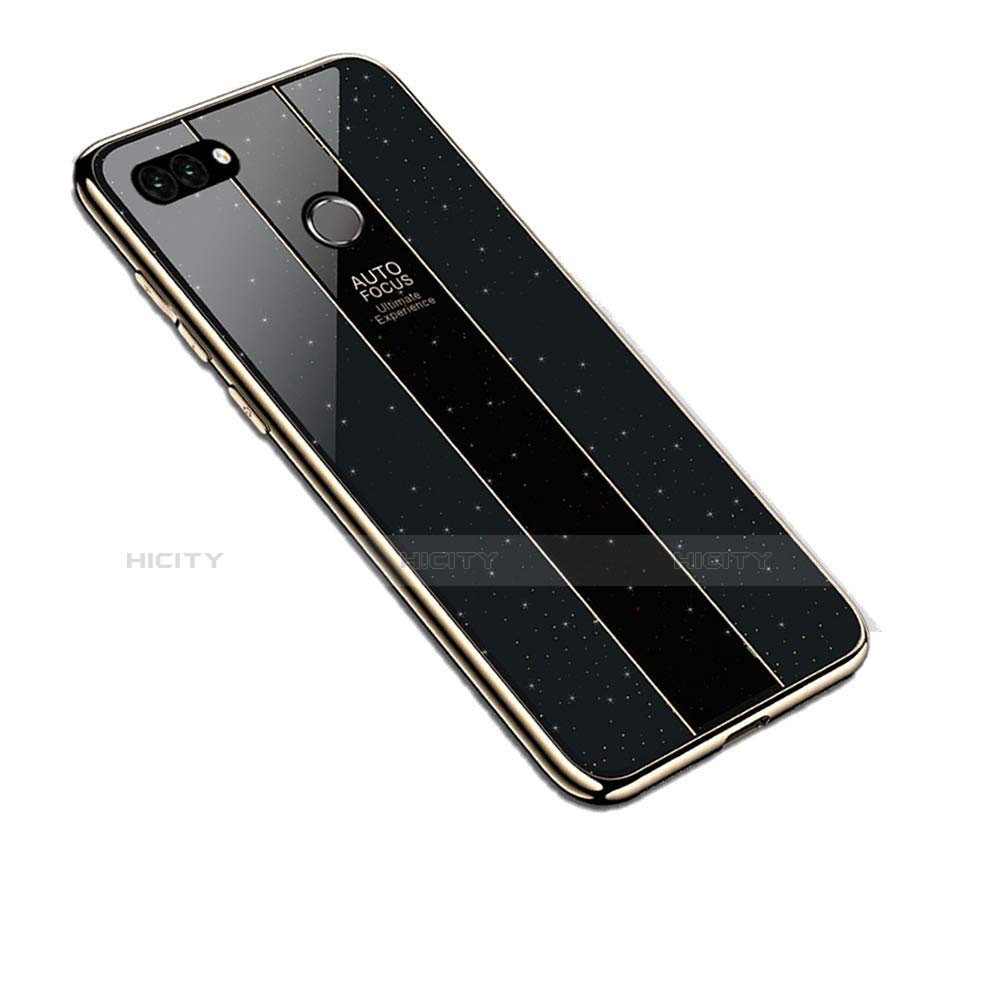 Coque Rebord Contour Silicone et Vitre Miroir Housse Etui pour Huawei Enjoy 8 Plus Noir Plus