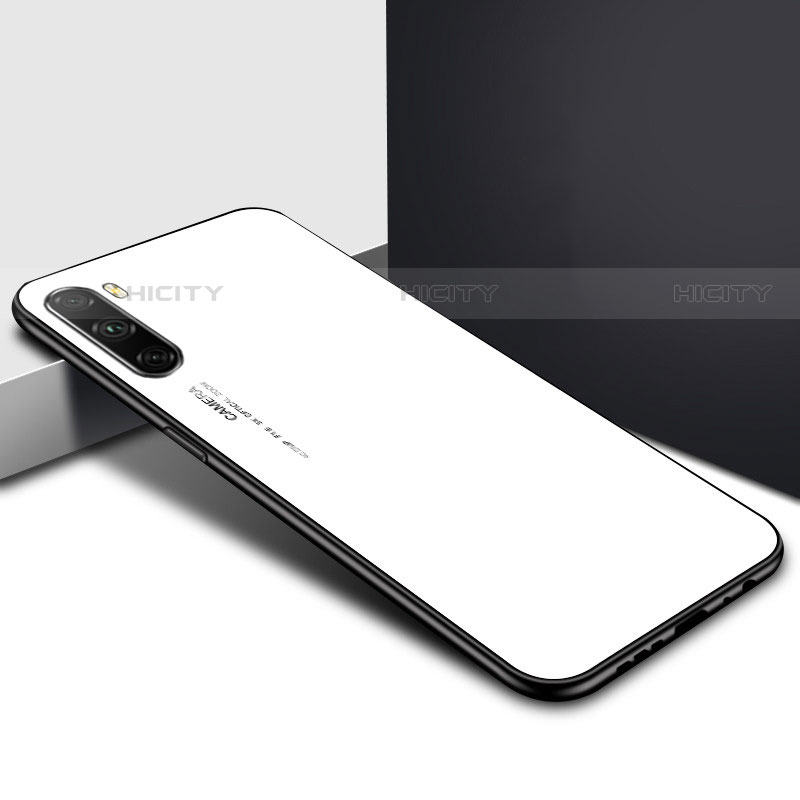 Coque Rebord Contour Silicone et Vitre Miroir Housse Etui pour Huawei Mate 40 Lite 5G Blanc Plus