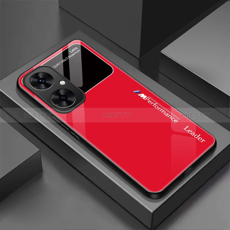 Coque Rebord Contour Silicone et Vitre Miroir Housse Etui pour Huawei Nova 11i Rouge Plus