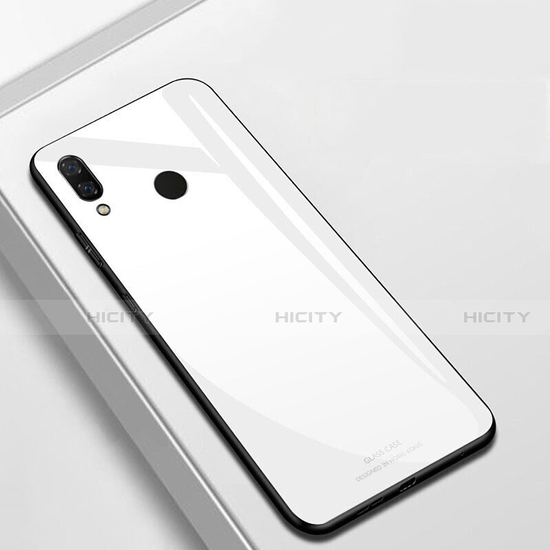 Coque Rebord Contour Silicone et Vitre Miroir Housse Etui pour Huawei Nova 3i Blanc Plus