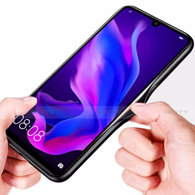 Coque Rebord Contour Silicone et Vitre Miroir Housse Etui pour Huawei Nova 4e Plus