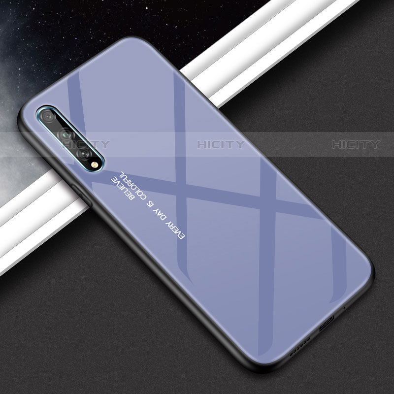 Coque Rebord Contour Silicone et Vitre Miroir Housse Etui pour Huawei P smart S Gris Plus