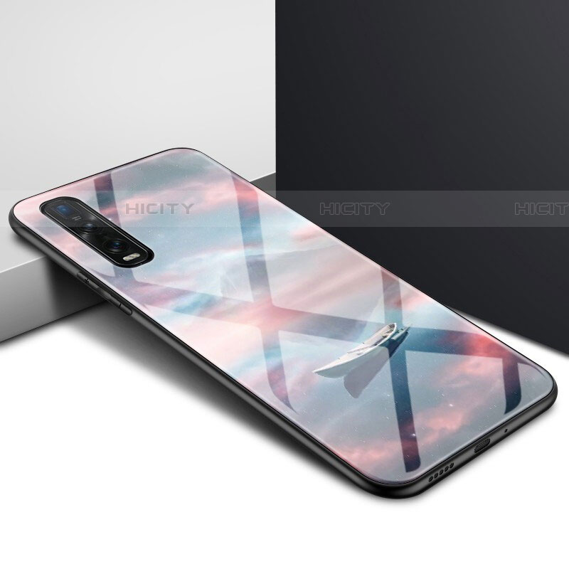 Coque Rebord Contour Silicone et Vitre Miroir Housse Etui pour Oppo Find X2 Plus