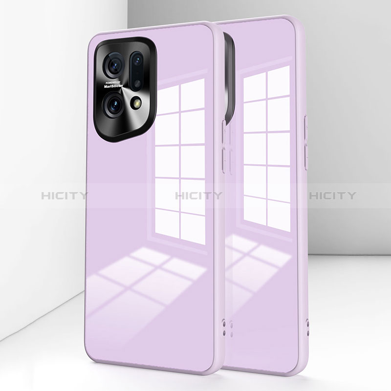 Coque Rebord Contour Silicone et Vitre Miroir Housse Etui pour Oppo Find X5 5G Plus