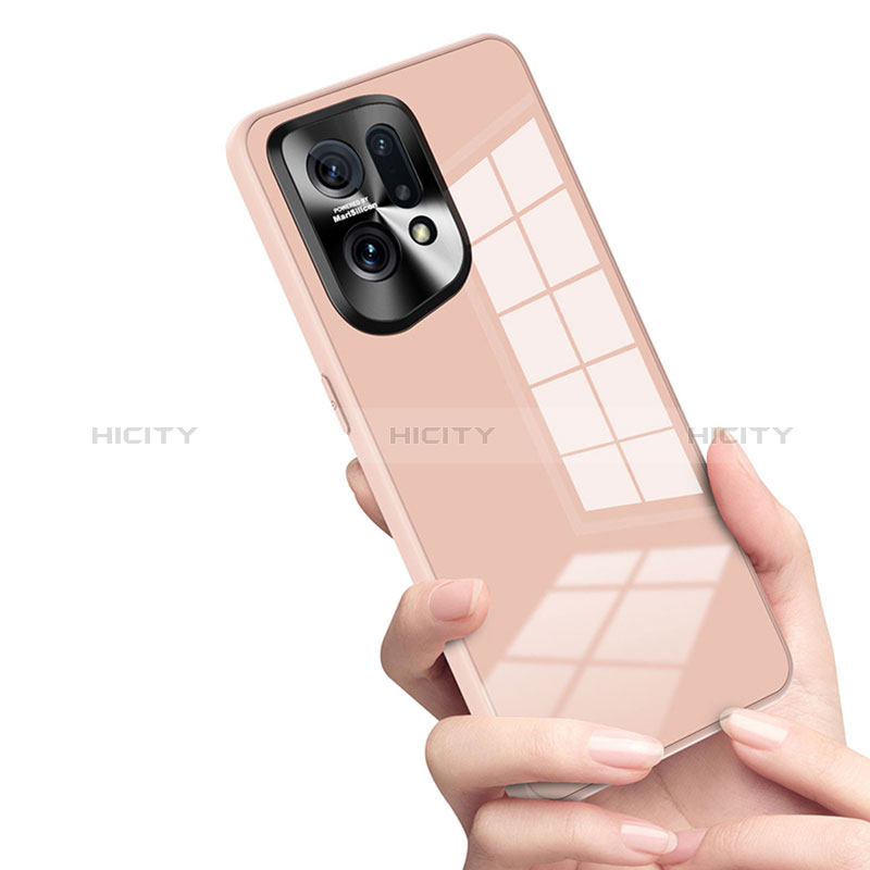 Coque Rebord Contour Silicone et Vitre Miroir Housse Etui pour Oppo Find X5 5G Plus