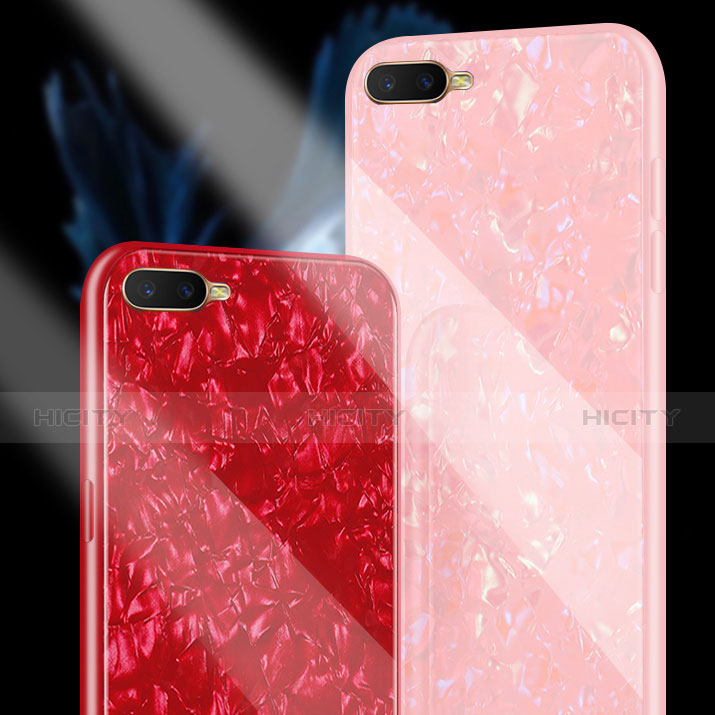 Coque Rebord Contour Silicone et Vitre Miroir Housse Etui pour Oppo R15X Plus