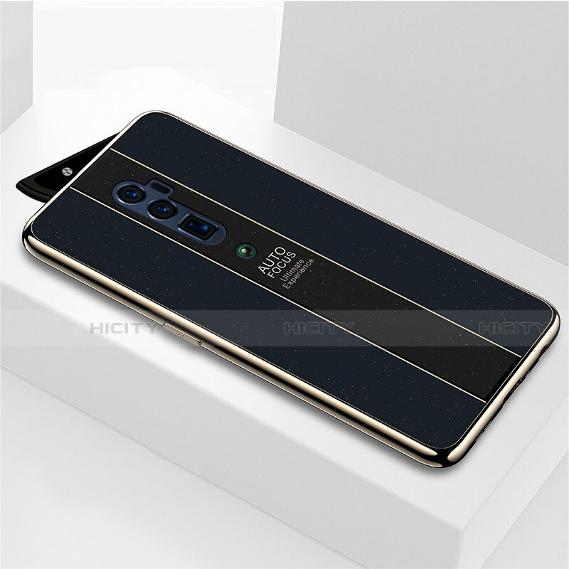 Coque Rebord Contour Silicone et Vitre Miroir Housse Etui pour Oppo Reno 10X Zoom Noir Plus