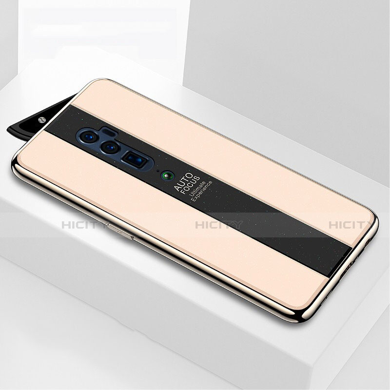 Coque Rebord Contour Silicone et Vitre Miroir Housse Etui pour Oppo Reno 10X Zoom Or Plus