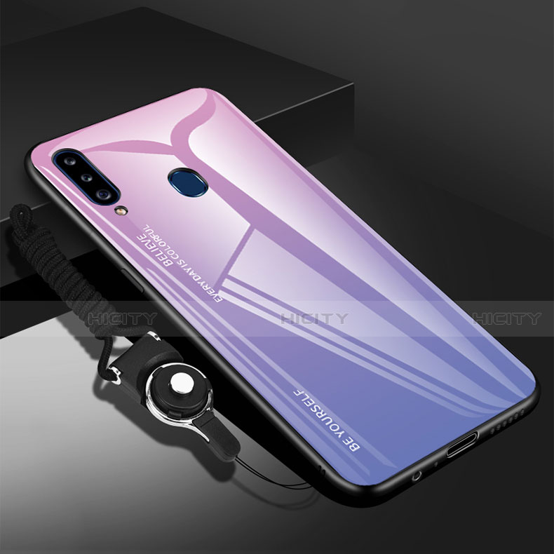 Coque Rebord Contour Silicone et Vitre Miroir Housse Etui pour Samsung Galaxy A20s Plus