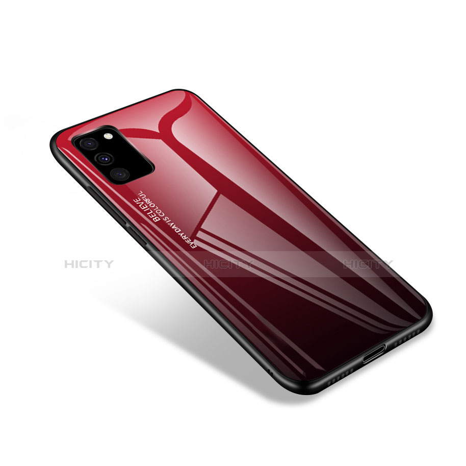 Coque Rebord Contour Silicone et Vitre Miroir Housse Etui pour Samsung Galaxy S20 FE 4G Rouge et Noir Plus