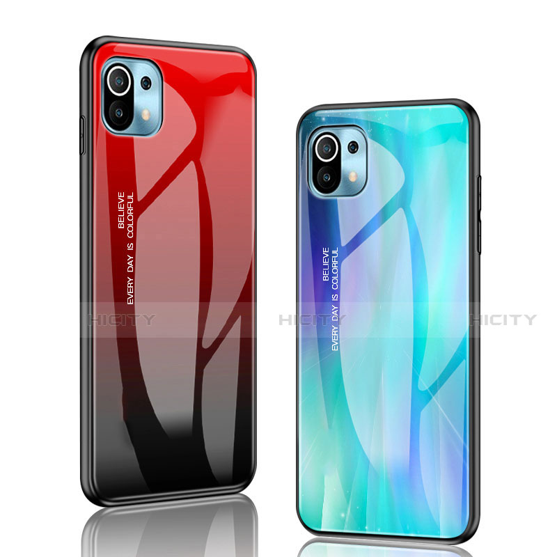 Coque Rebord Contour Silicone et Vitre Miroir Housse Etui pour Xiaomi Mi 11 Lite 5G NE Plus