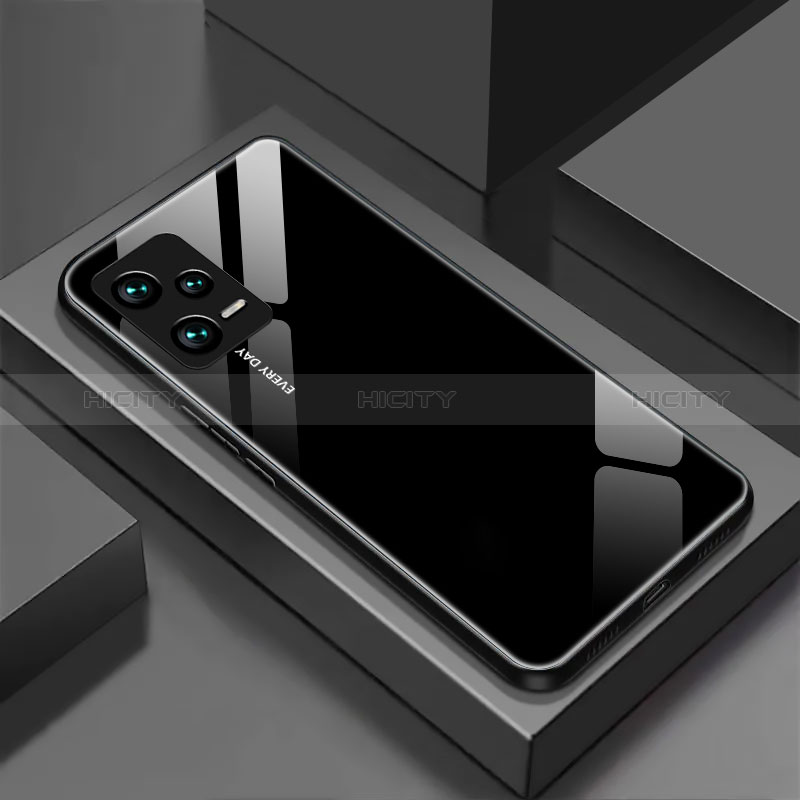 Coque Rebord Contour Silicone et Vitre Miroir Housse Etui pour Xiaomi Poco X5 5G Noir Plus