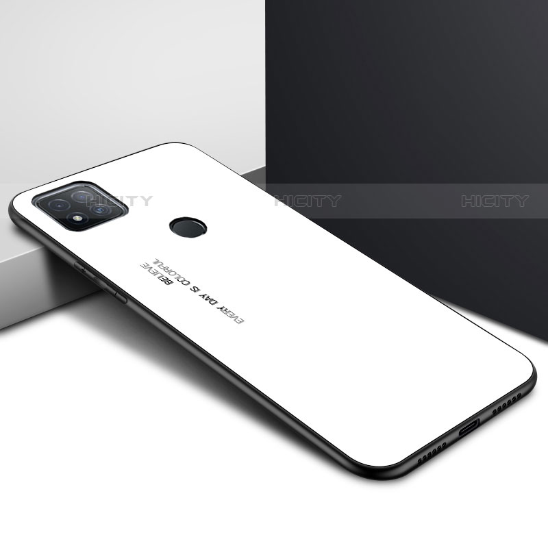 Coque Rebord Contour Silicone et Vitre Miroir Housse Etui pour Xiaomi Redmi 9C Blanc Plus