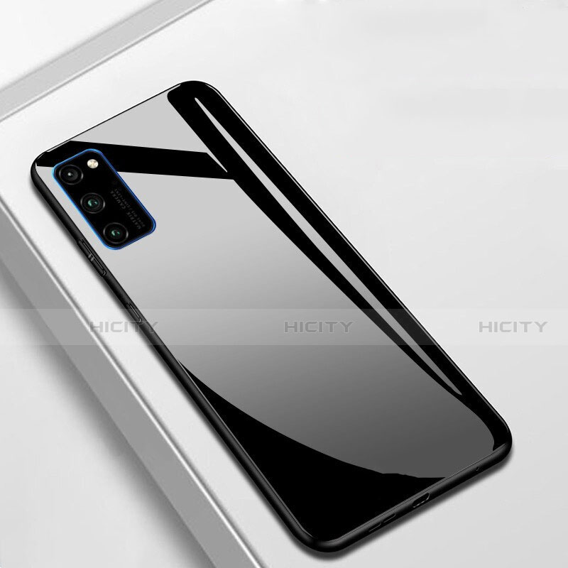 Coque Rebord Contour Silicone et Vitre Miroir Housse Etui T01 pour Huawei Honor View 30 5G Noir Plus
