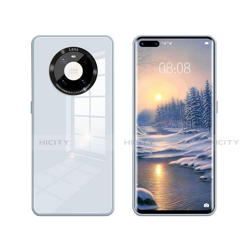 Coque Rebord Contour Silicone et Vitre Miroir Housse Etui T01 pour Huawei Mate 40E Pro 5G Plus