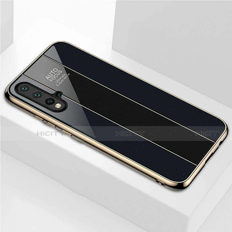 Coque Rebord Contour Silicone et Vitre Miroir Housse Etui T01 pour Huawei Nova 5 Noir Plus