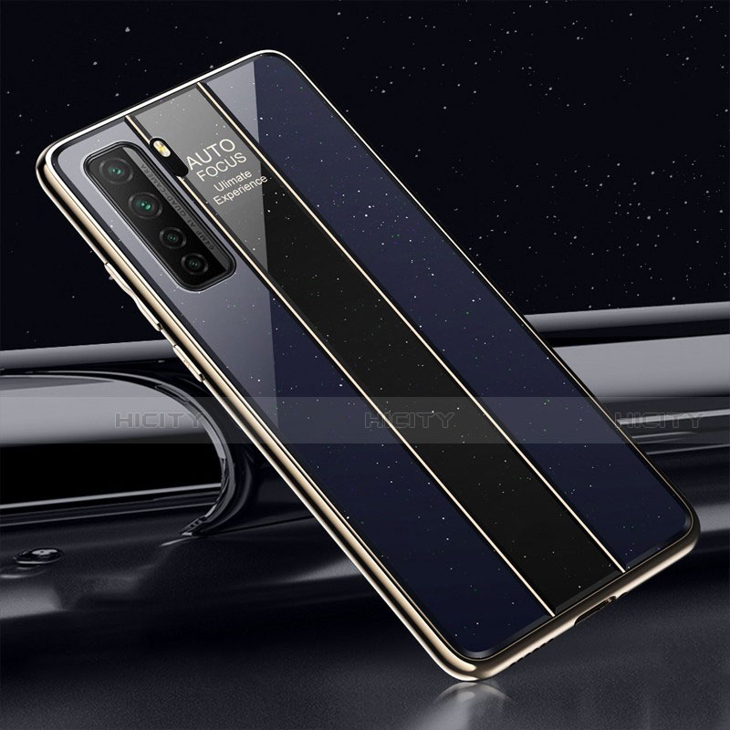 Coque Rebord Contour Silicone et Vitre Miroir Housse Etui T01 pour Huawei Nova 7 SE 5G Noir Plus