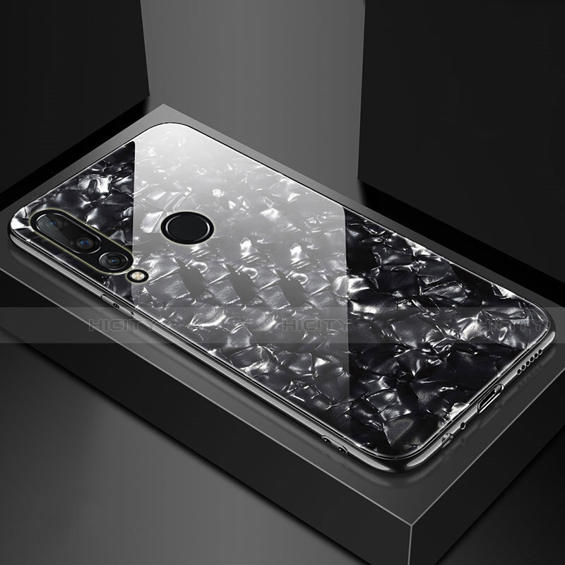Coque Rebord Contour Silicone et Vitre Miroir Housse Etui T01 pour Huawei P30 Lite XL Noir Plus