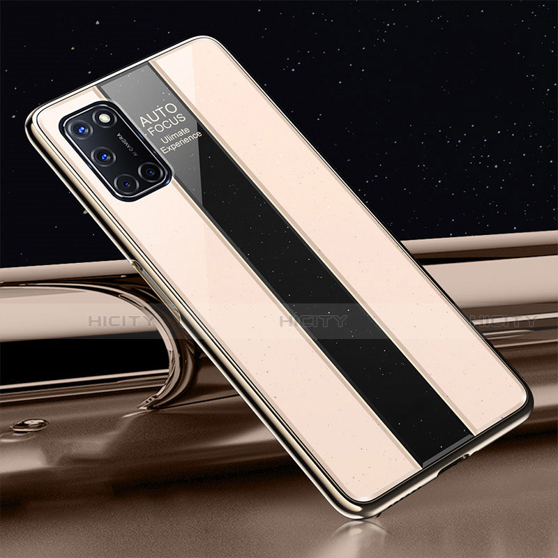 Coque Rebord Contour Silicone et Vitre Miroir Housse Etui T01 pour Oppo A52 Plus