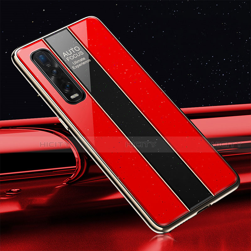 Coque Rebord Contour Silicone et Vitre Miroir Housse Etui T01 pour Oppo Find X2 Pro Plus