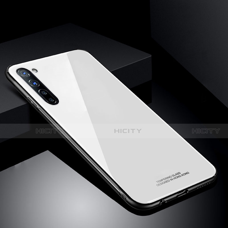 Coque Rebord Contour Silicone et Vitre Miroir Housse Etui T01 pour Oppo K7 5G Blanc Plus