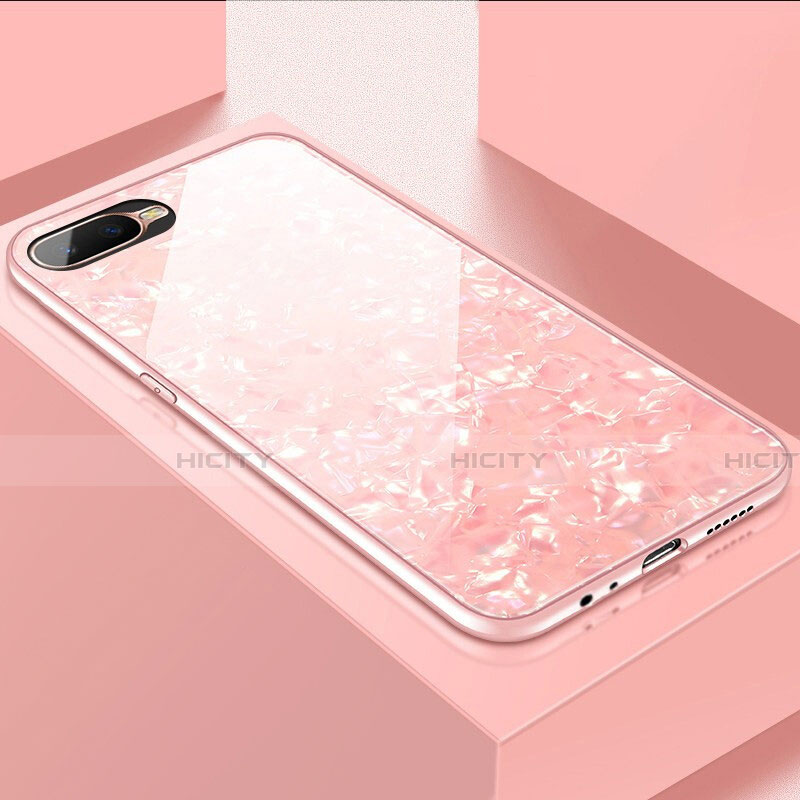 Coque Rebord Contour Silicone et Vitre Miroir Housse Etui T01 pour Oppo R17 Neo Rose Plus