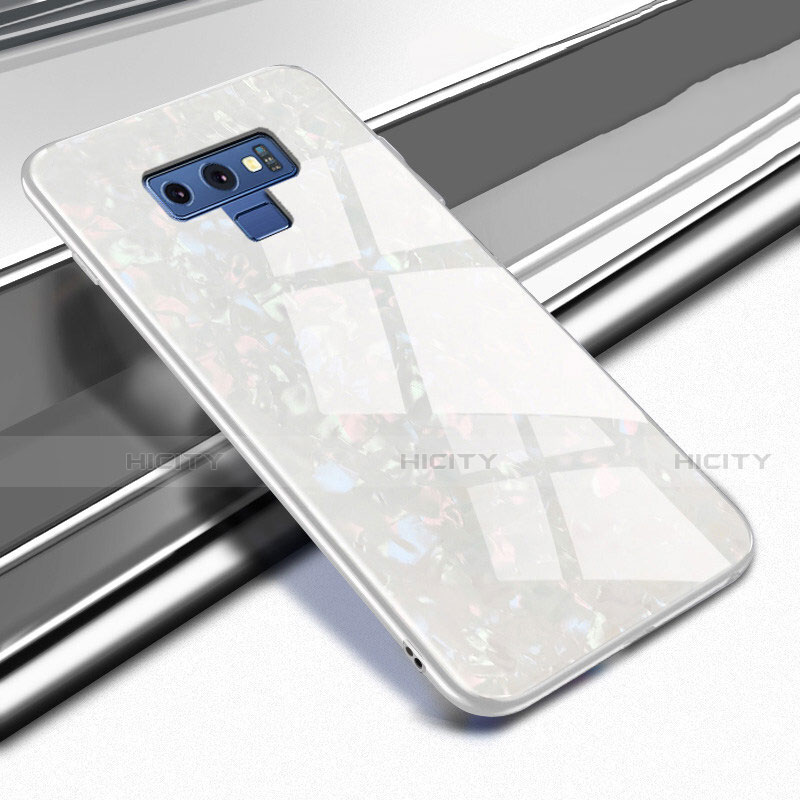 Coque Rebord Contour Silicone et Vitre Miroir Housse Etui T01 pour Samsung Galaxy Note 9 Blanc Plus