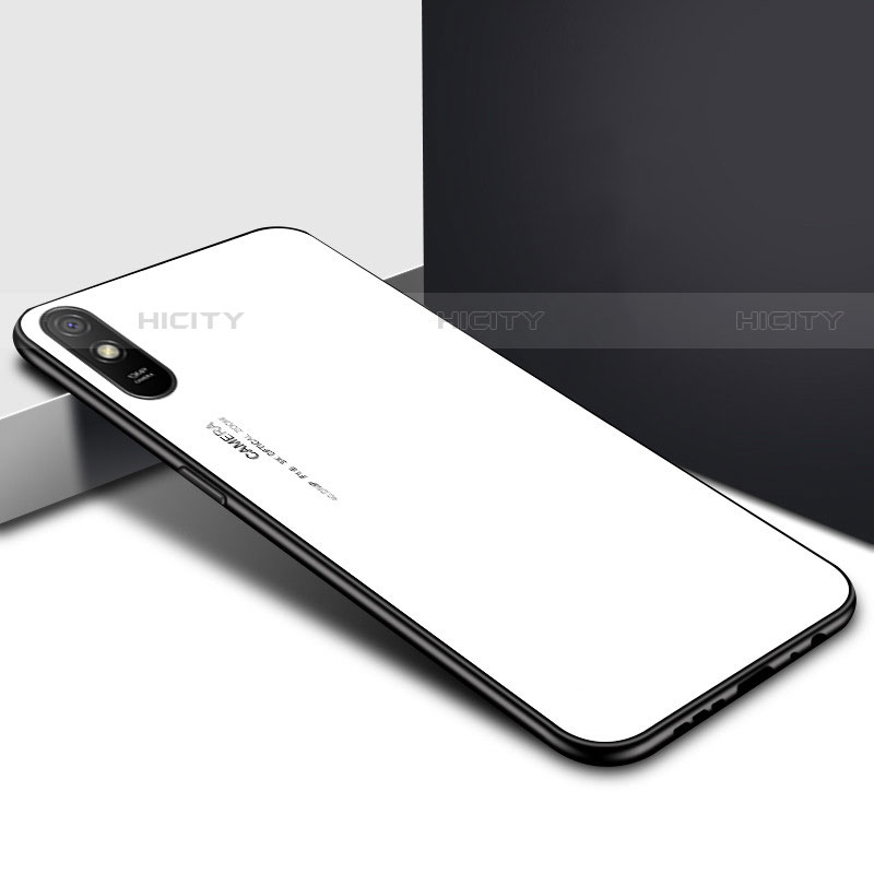 Coque Rebord Contour Silicone et Vitre Miroir Housse Etui T01 pour Xiaomi Redmi 9i Blanc Plus