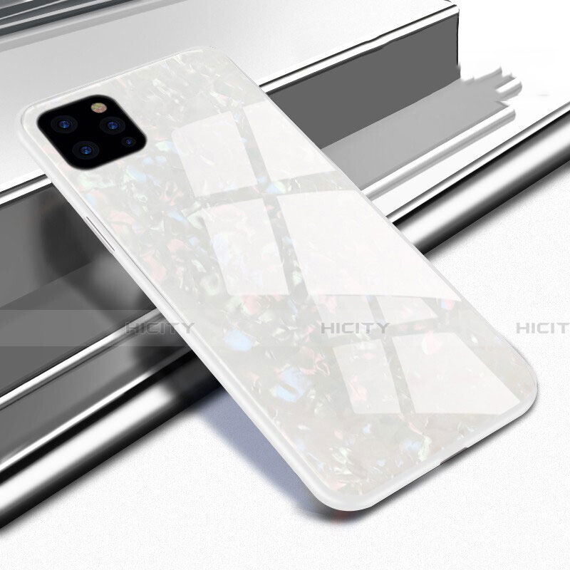 Coque Rebord Contour Silicone et Vitre Miroir Housse Etui T02 pour Apple iPhone 11 Pro Blanc Plus