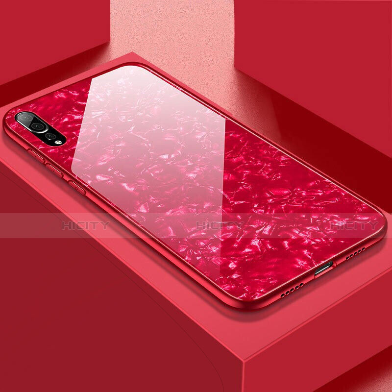 Coque Rebord Contour Silicone et Vitre Miroir Housse Etui T02 pour Huawei P20 Pro Plus