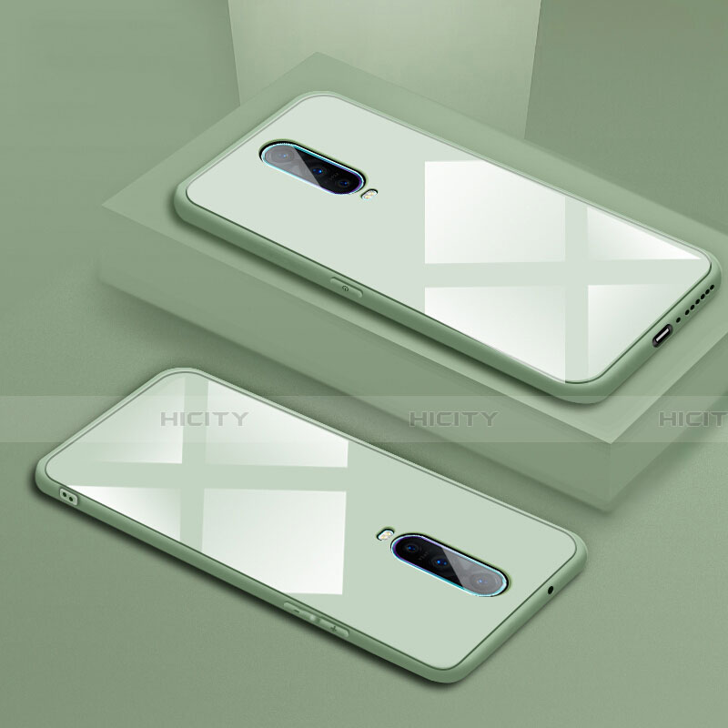 Coque Rebord Contour Silicone et Vitre Miroir Housse Etui T02 pour Oppo R17 Pro Vert Plus