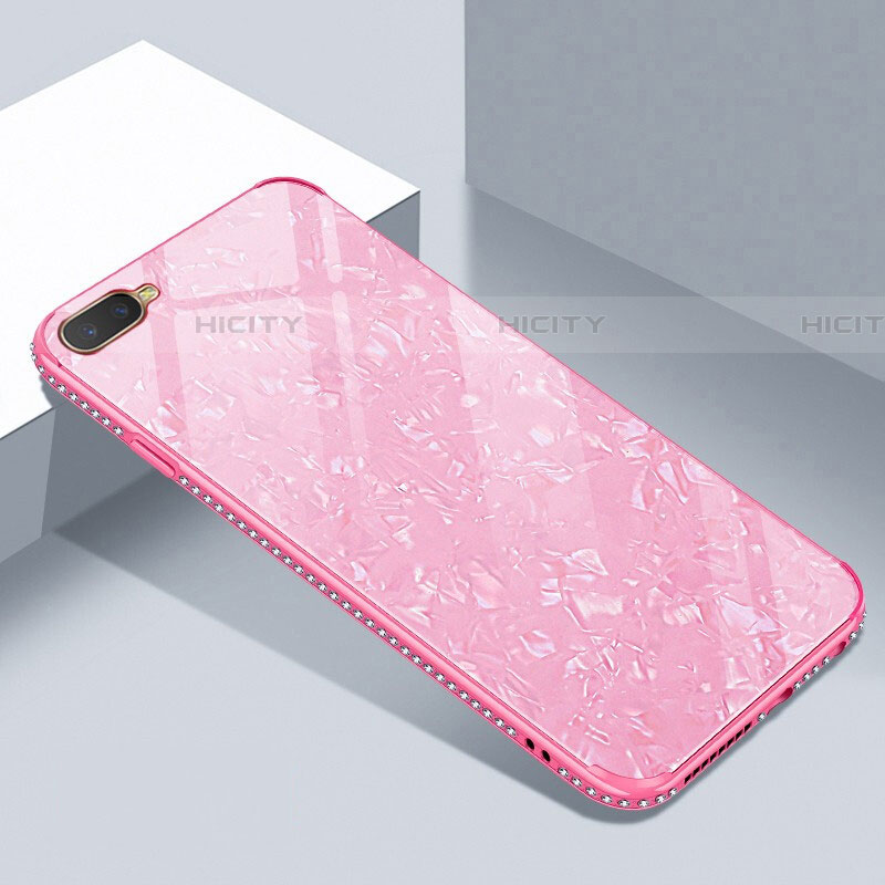 Coque Rebord Contour Silicone et Vitre Miroir Housse Etui T02 pour Oppo RX17 Neo Rose Plus