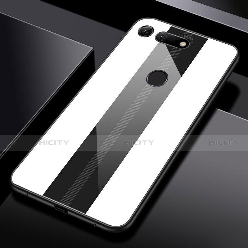 Coque Rebord Contour Silicone et Vitre Miroir Housse Etui T03 pour Huawei Honor V20 Blanc Plus