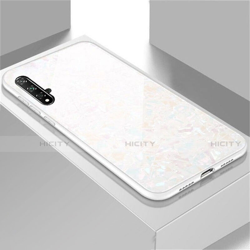 Coque Rebord Contour Silicone et Vitre Miroir Housse Etui T03 pour Huawei Nova 5 Pro Blanc Plus