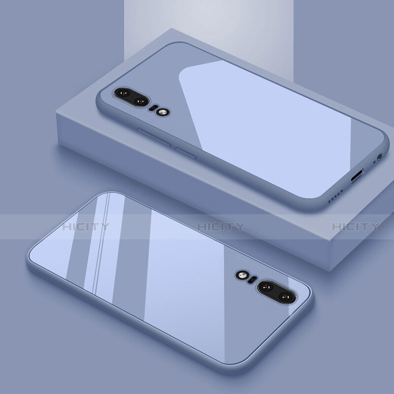 Coque Rebord Contour Silicone et Vitre Miroir Housse Etui T03 pour Huawei P20 Plus