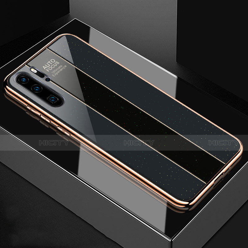 Coque Rebord Contour Silicone et Vitre Miroir Housse Etui T03 pour Huawei P30 Pro Noir Plus