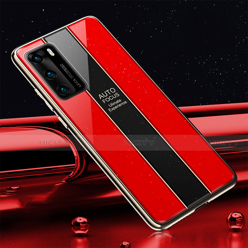 Coque Rebord Contour Silicone et Vitre Miroir Housse Etui T03 pour Huawei P40 Plus