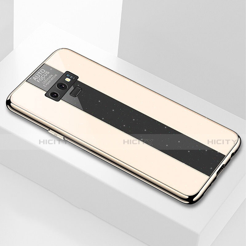 Coque Rebord Contour Silicone et Vitre Miroir Housse Etui T03 pour Samsung Galaxy Note 9 Or Plus