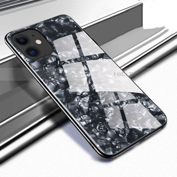 Coque Rebord Contour Silicone et Vitre Miroir Housse Etui T04 pour Apple iPhone 11 Noir Plus