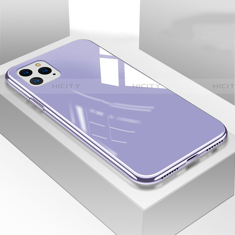 Coque Rebord Contour Silicone et Vitre Miroir Housse Etui T05 pour Apple iPhone 11 Pro Max Violet Plus