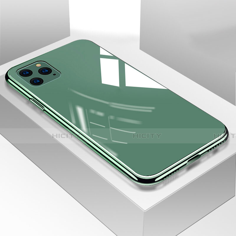 Coque Rebord Contour Silicone et Vitre Miroir Housse Etui T05 pour Apple iPhone 11 Pro Vert Plus