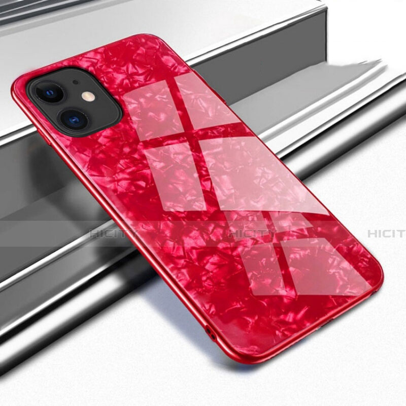 Coque Rebord Contour Silicone et Vitre Miroir Housse Etui T05 pour Apple iPhone 11 Rouge Plus